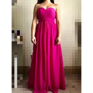 Strapless Chiffon Magenta Prom/Party Event Dress